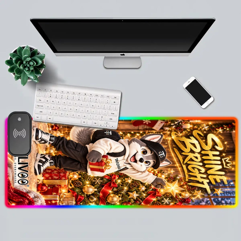 TAYLIVOO Shine Bright RGB-Mauspad mit kabellosem Laden