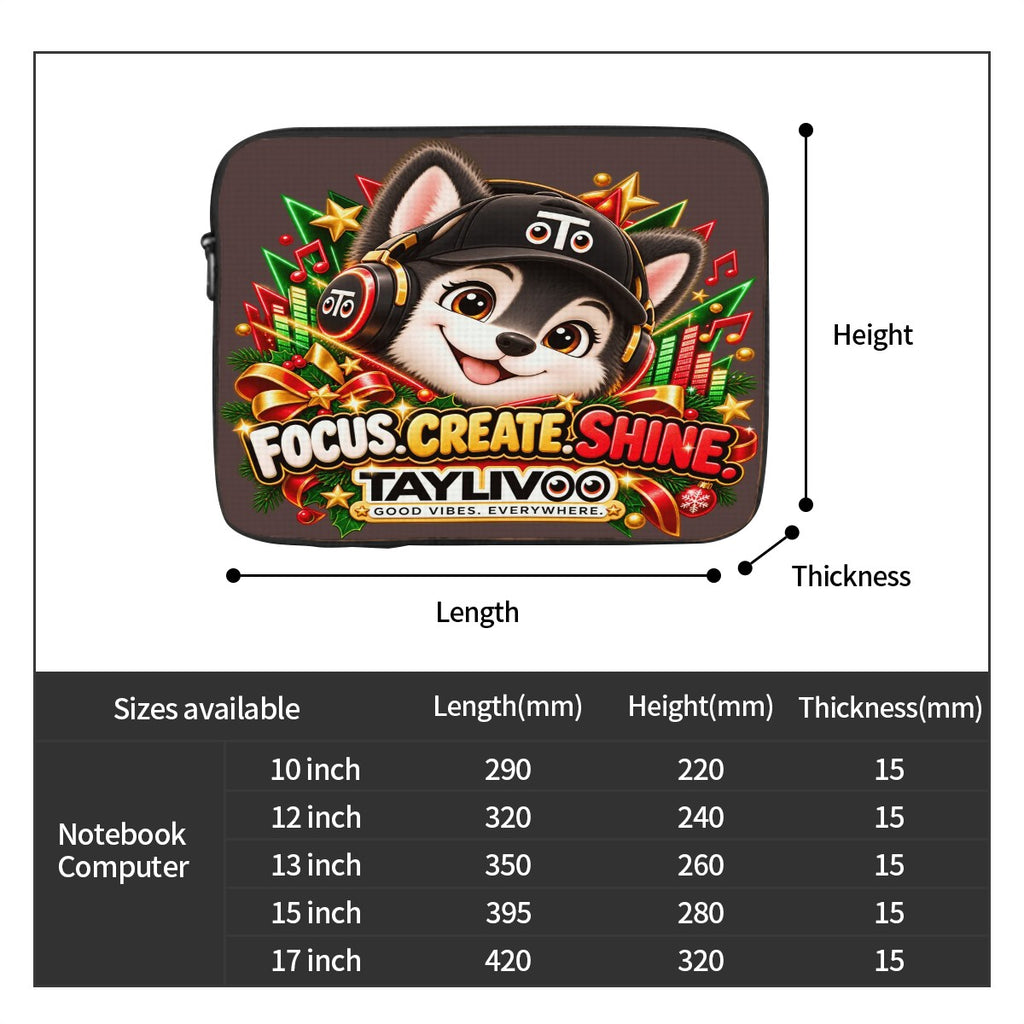 TAYLIVOO Focus Create Shine Capa acolchoada para notebook