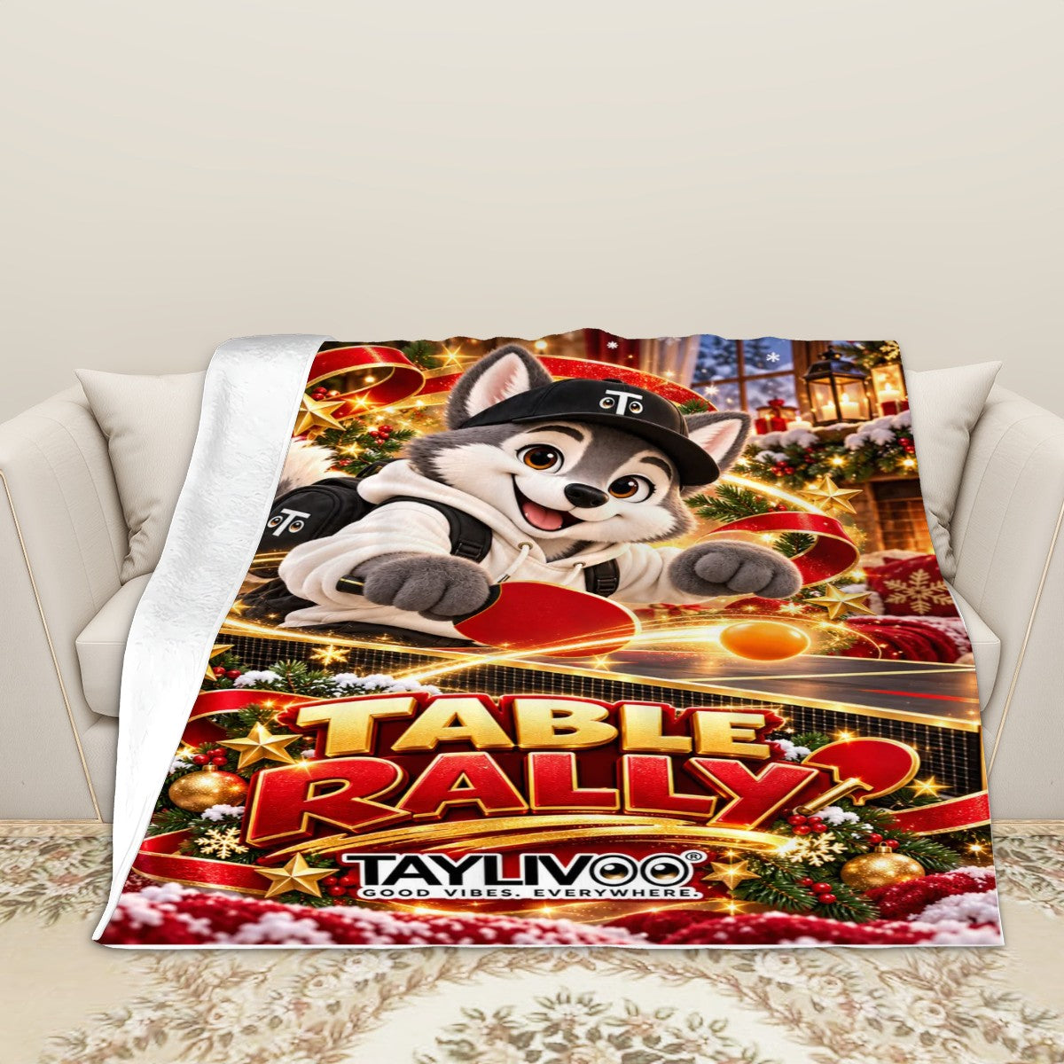 TAYLIVOO Table Rally Flannel Throw Blanket – 280 GSM