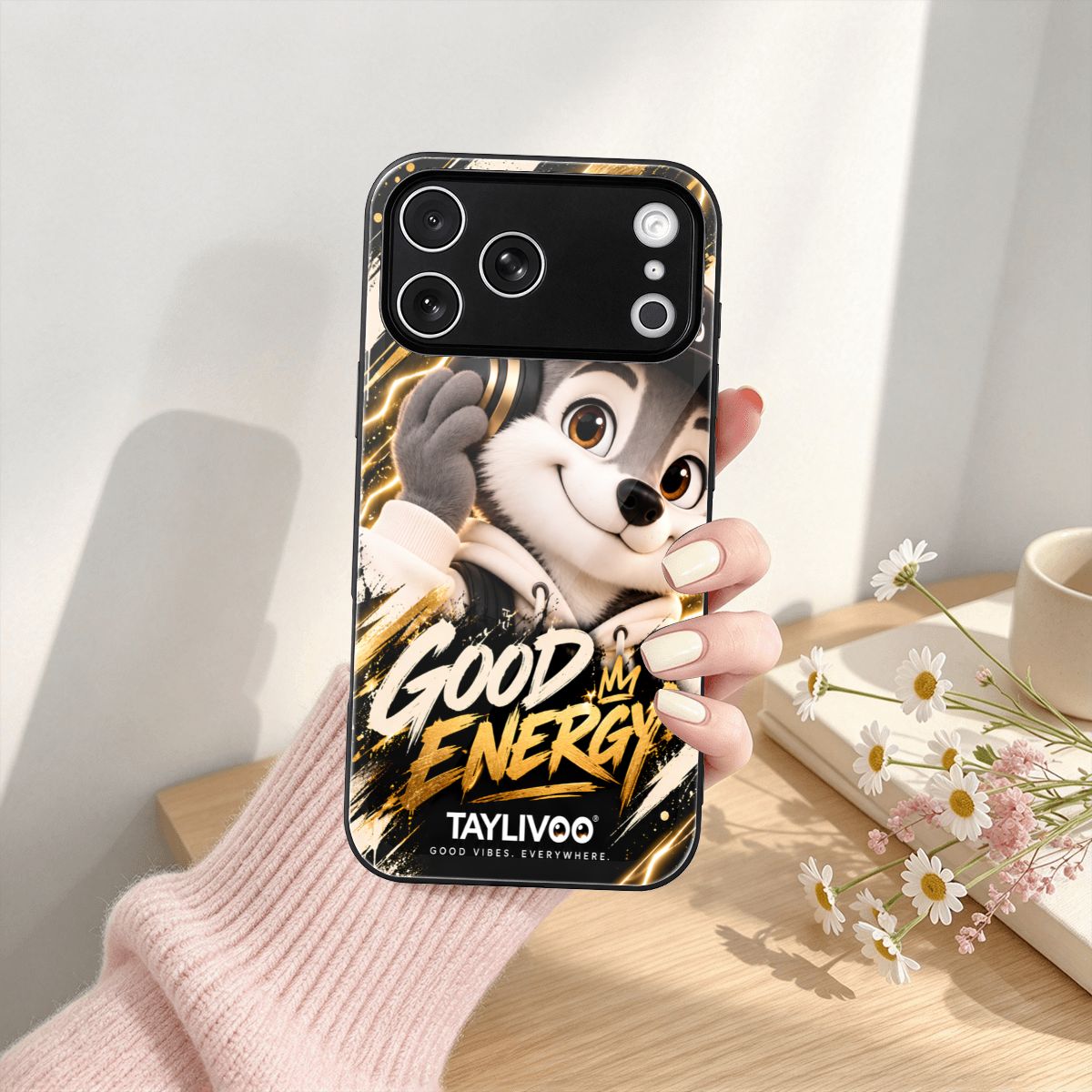 TAYLIVOO Good Energy 유리 케이스 iPhone 18 Pro Max