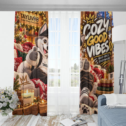 TAYLIVOO Cozy Good Vibes Blackout Curtains
