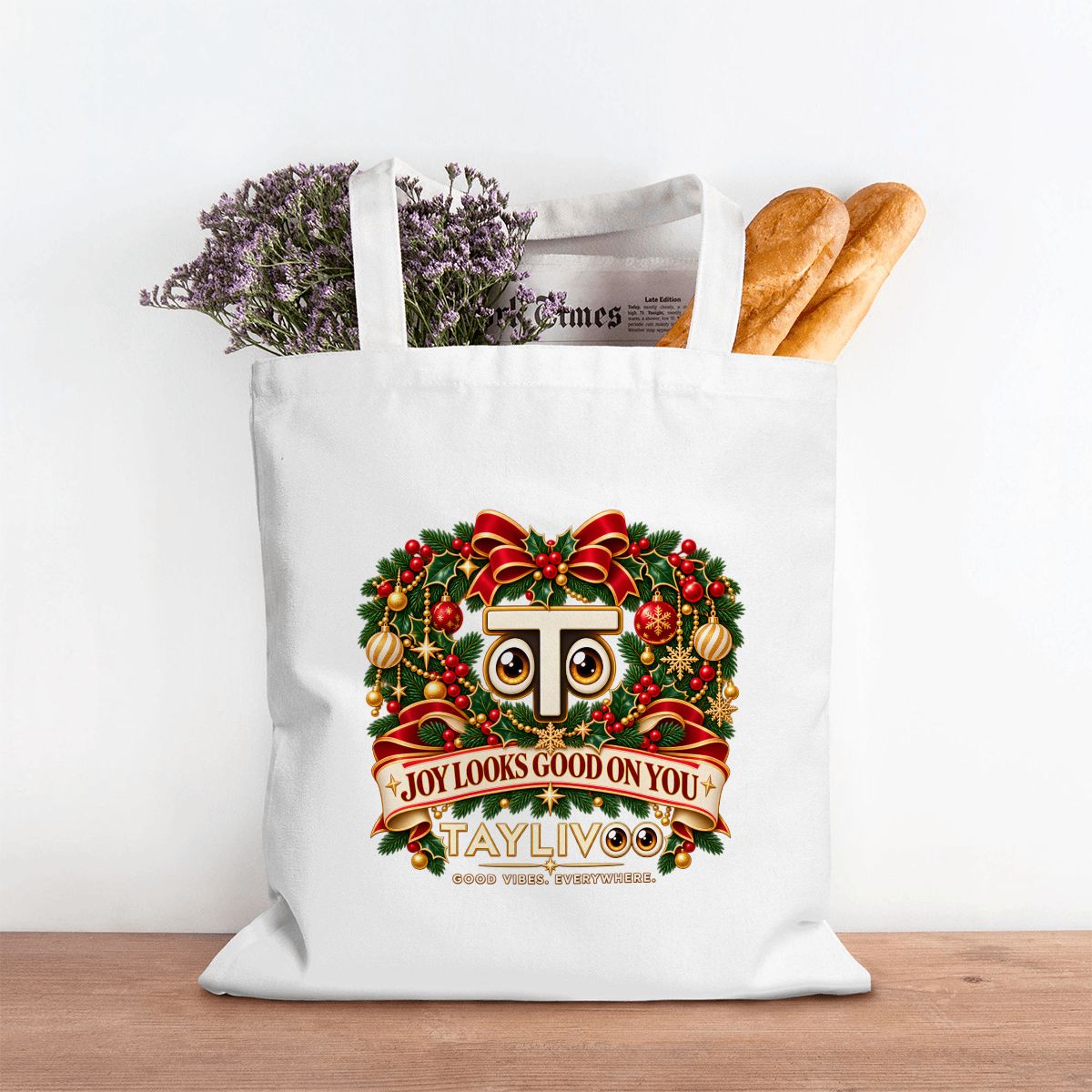 TAYLIVOO Bolsa tote de lona Joy Looks Good on You