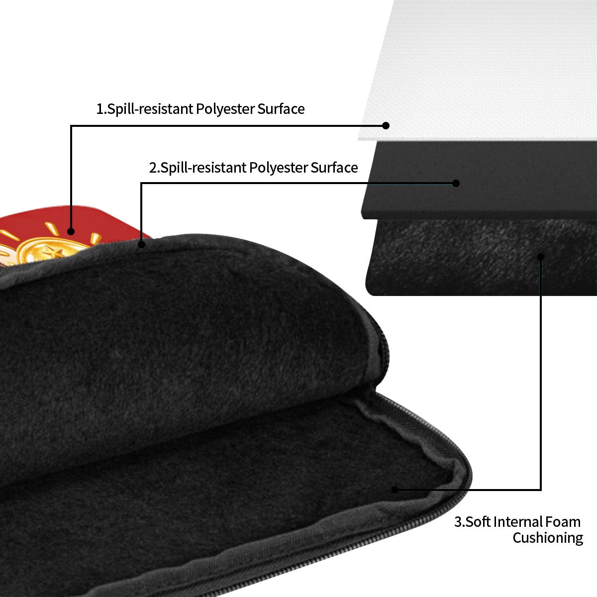 TAYLIVOO Your Ideas Matter Funda acolchada para portátil – Red