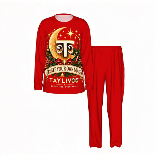 TAYLIVOO Create Your Own Magic Erkek Pijama Takımı – Kırmızı