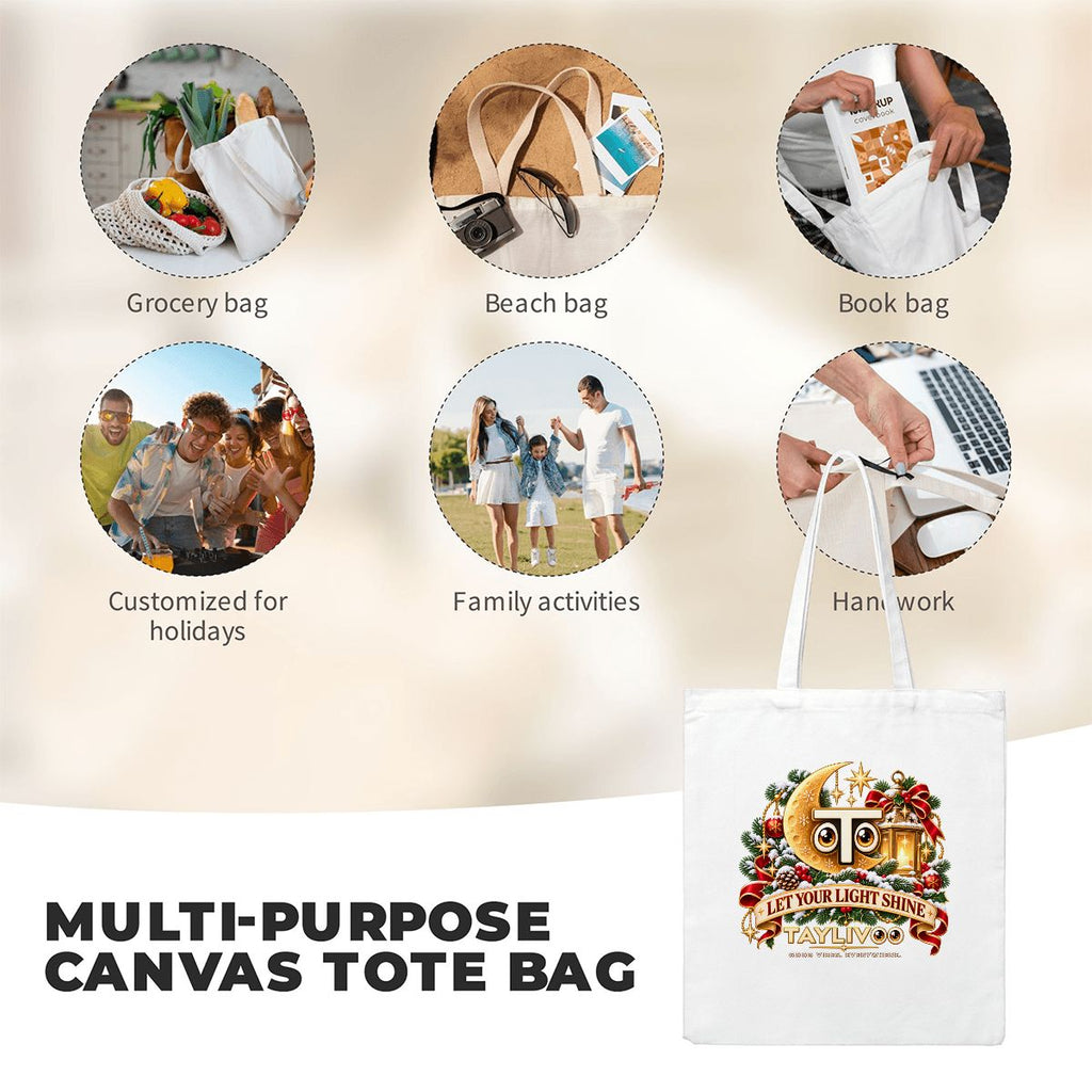 TAYLIVOO Let Your Light Shine Canvas-Tragetasche