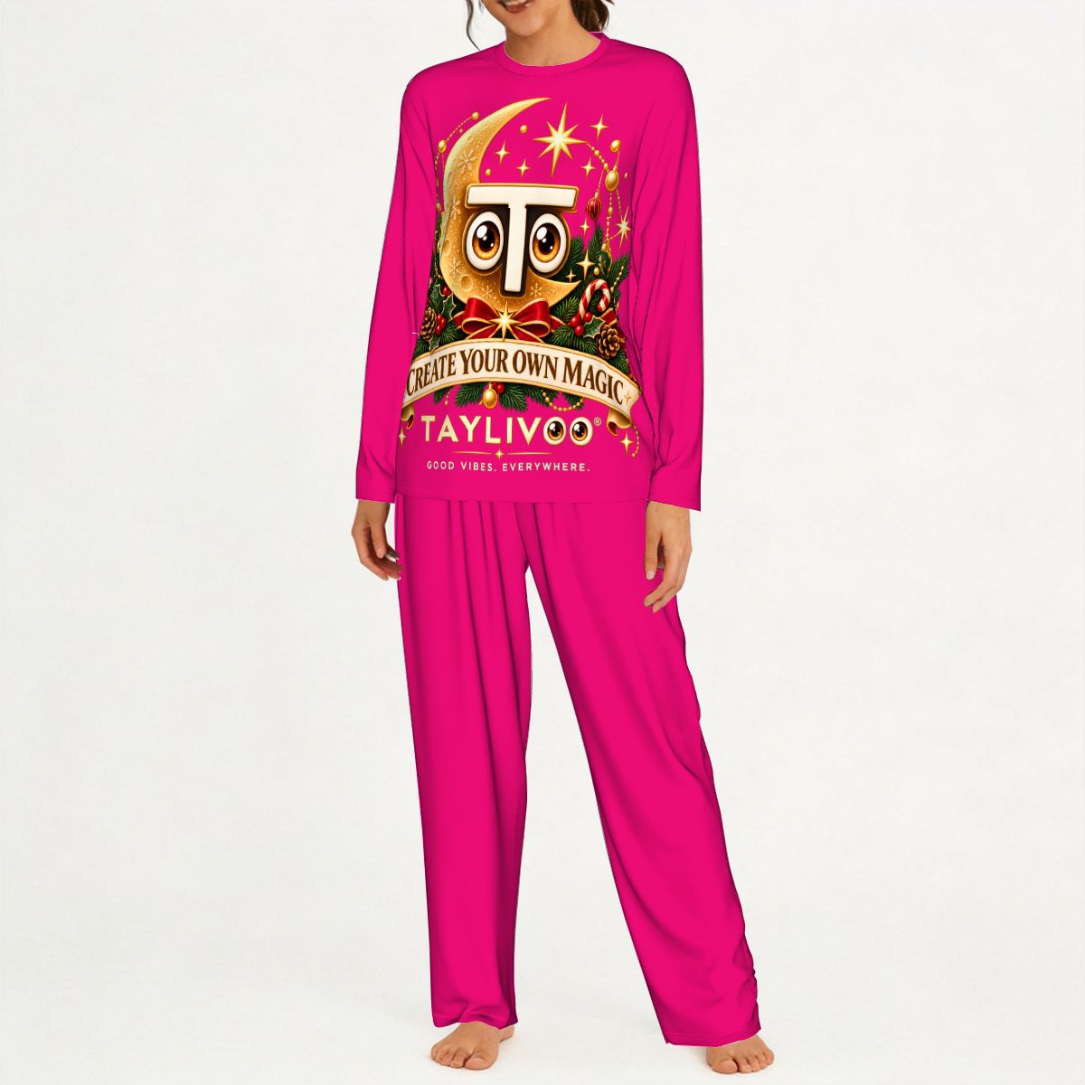 TAYLIVOO Create Your Own Magic Women’s Pajama Set – Pink