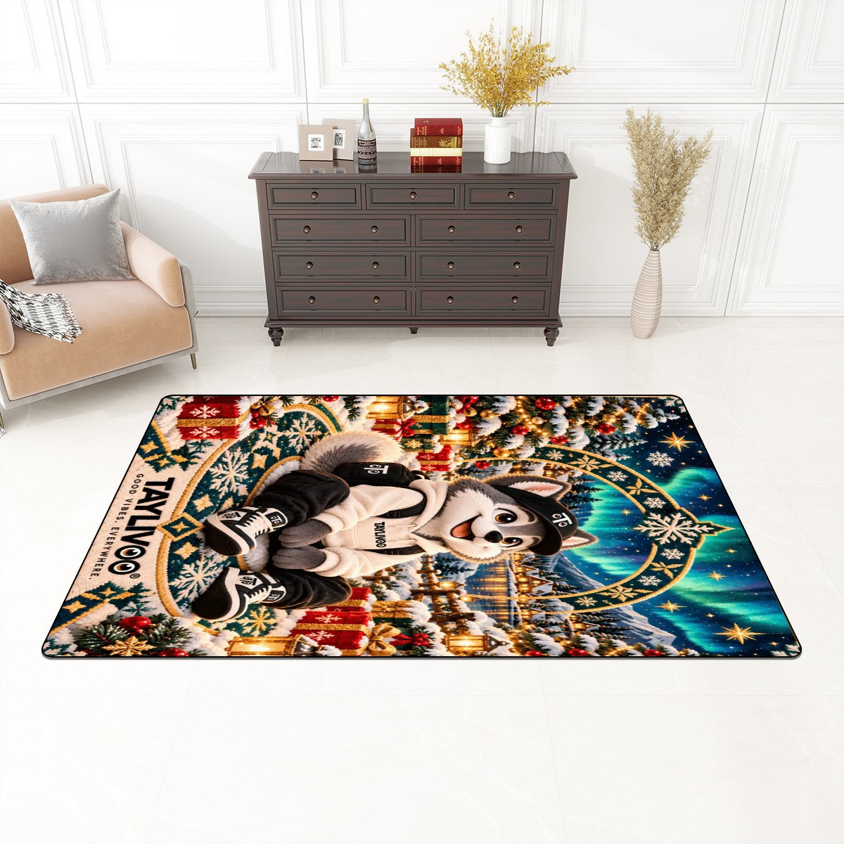 TAYLIVOO Winter Adventure Non-Slip Area Rug