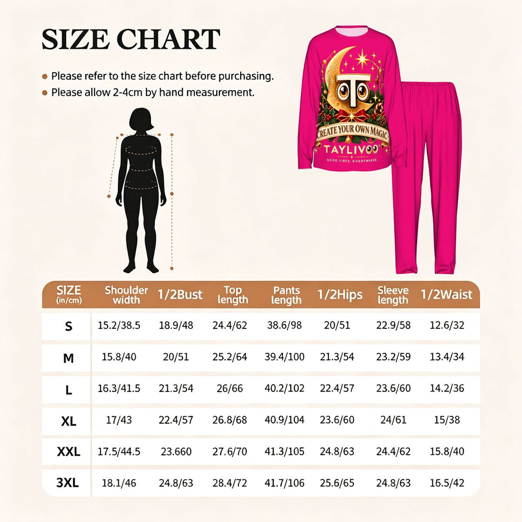 TAYLIVOO Create Your Own Magic Women’s Pajama Set – Pink