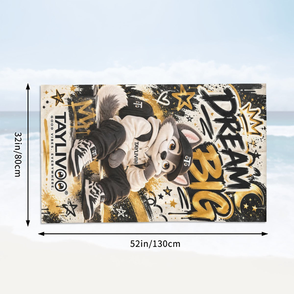 TAYLIVOO Dream Big Microfiber Bath Towel