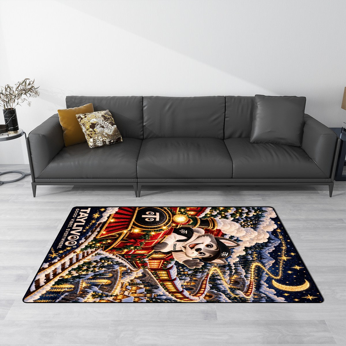 TAYLIVOO Jingle DJ Non-Slip Area Rug
