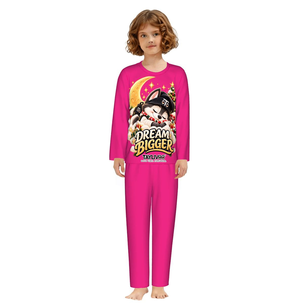 TAYLIVOO Dream Bigger Kinder-Pyjama-Set – Rosa