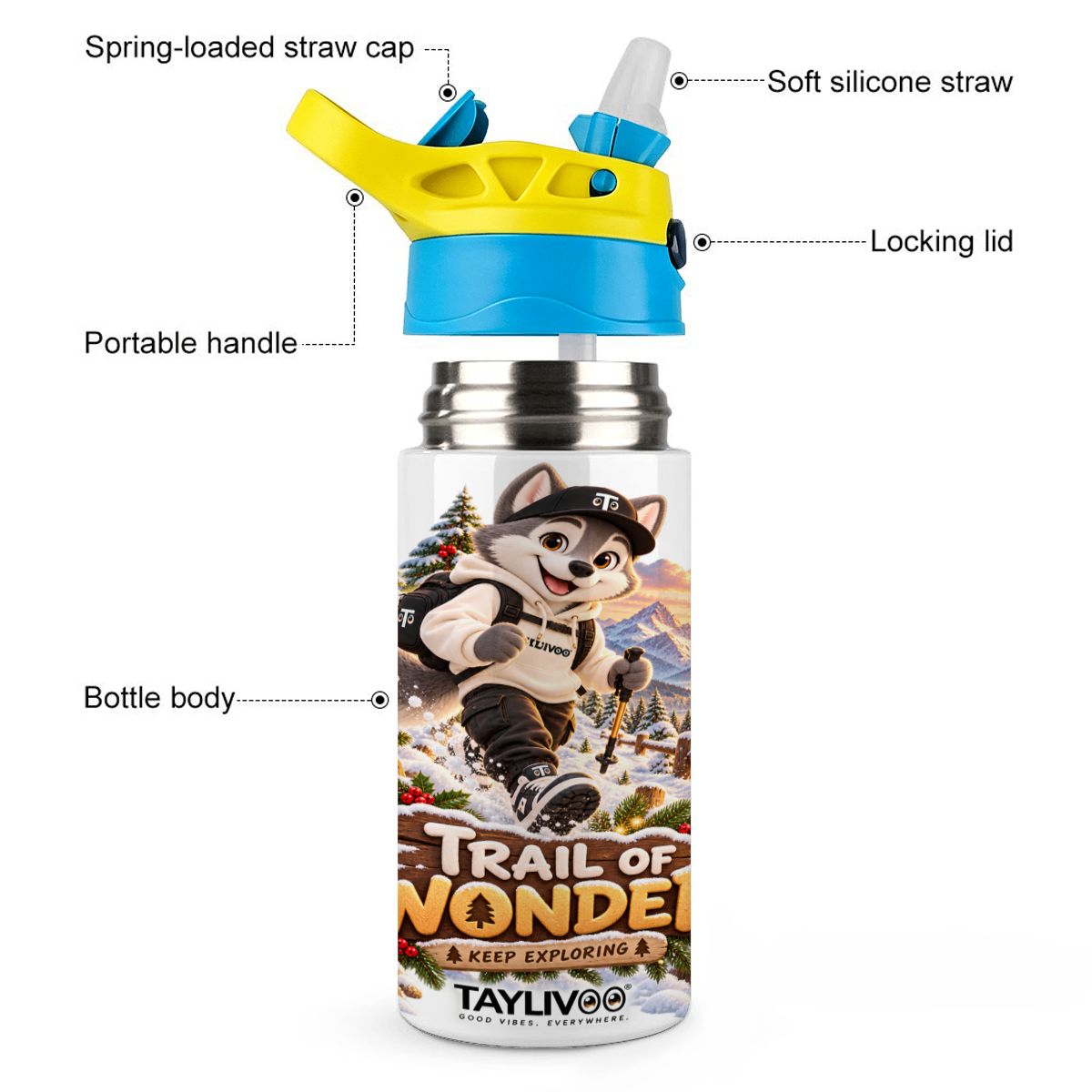 TAYLIVOO Trail of Wonder Kids’ Water Bottle