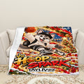 TAYLIVOO Hoop Spark Flannel Throw Blanket – 280 GSM