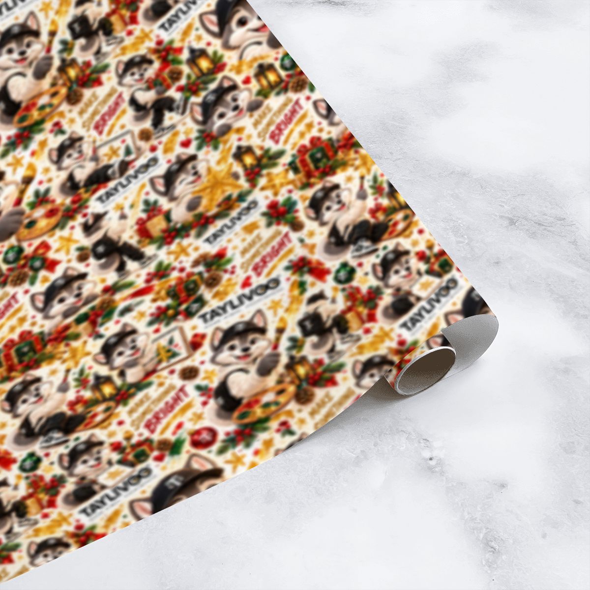 TAYLIVOO Christmas Joy Gift Wrap – 3 Sheets