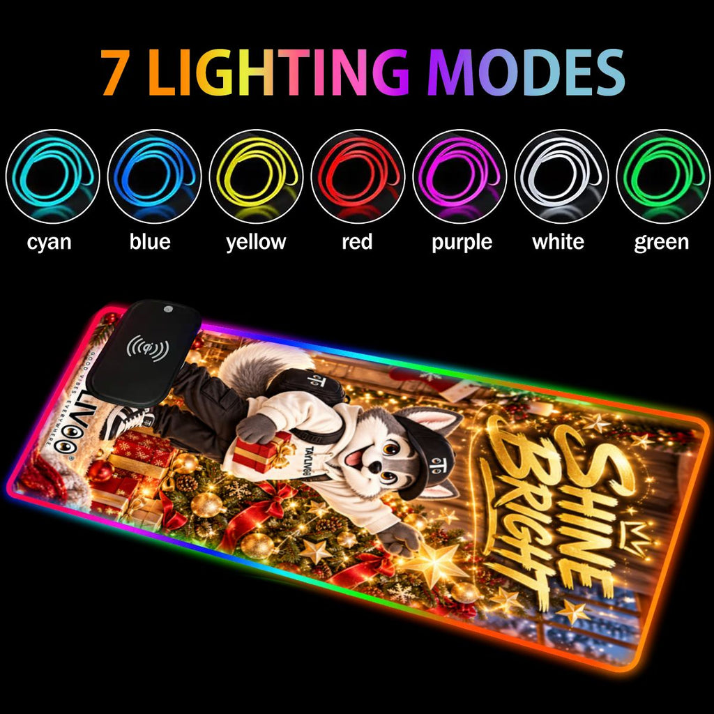 TAYLIVOO Shine Bright RGB-Mauspad mit kabellosem Laden