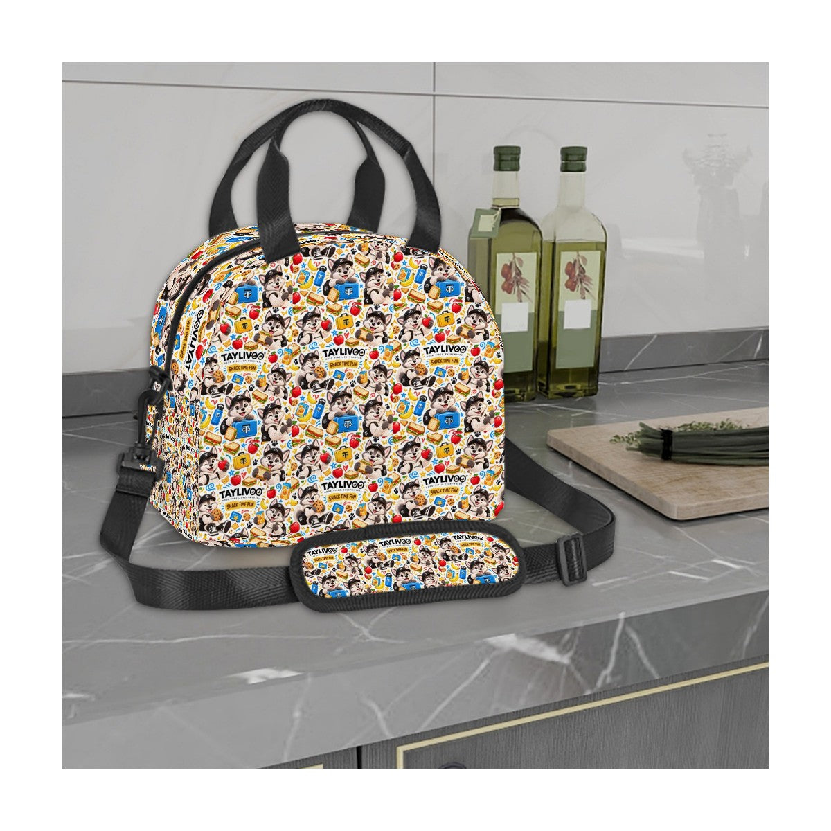 TAYLIVOO Snack Time Fun Insulated Lunch Bag