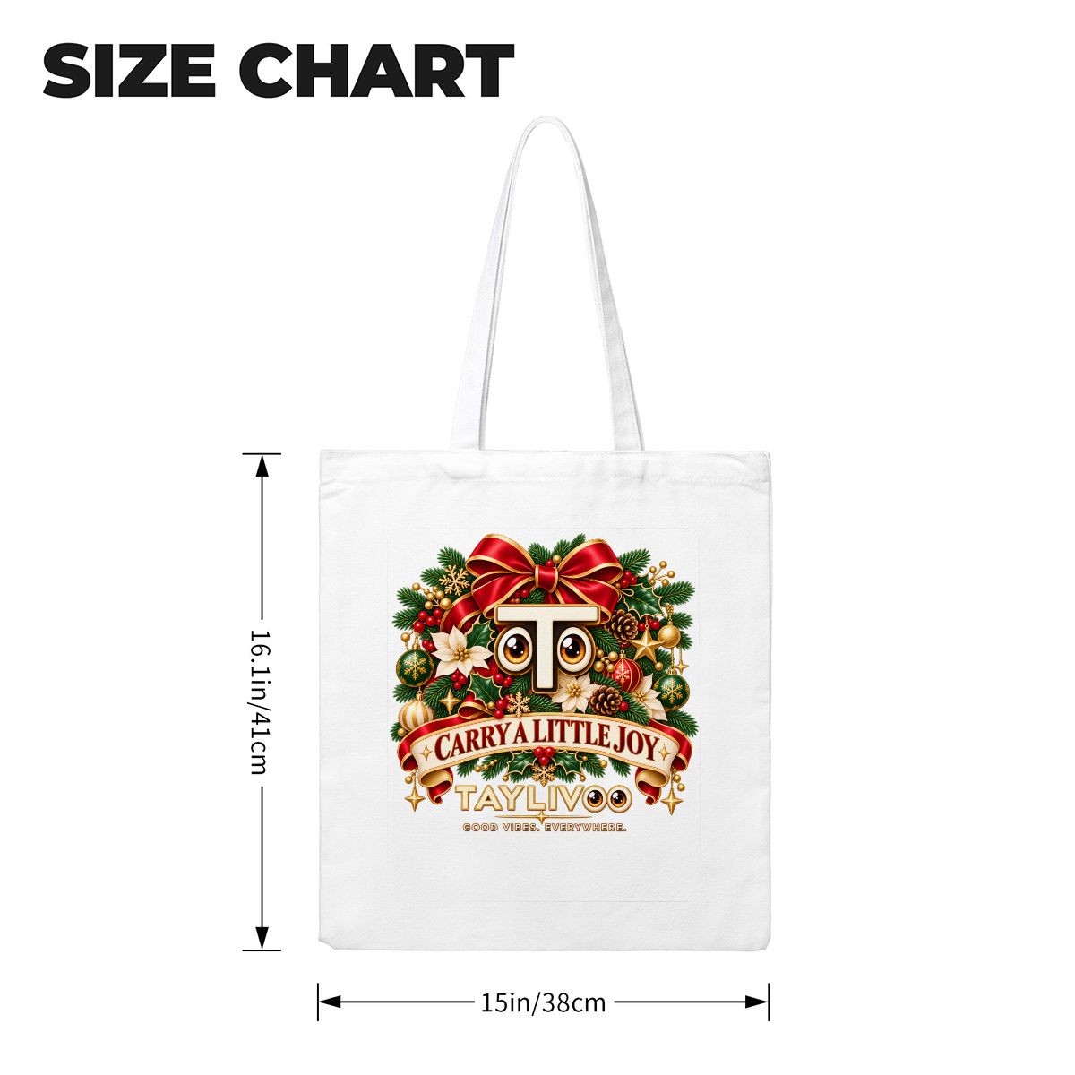 TAYLIVOO Carry a Little Joy Canvas Tote Bag