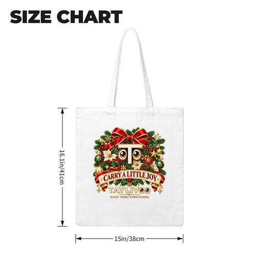 TAYLIVOO Carry a Little Joy Canvas Tote Bag