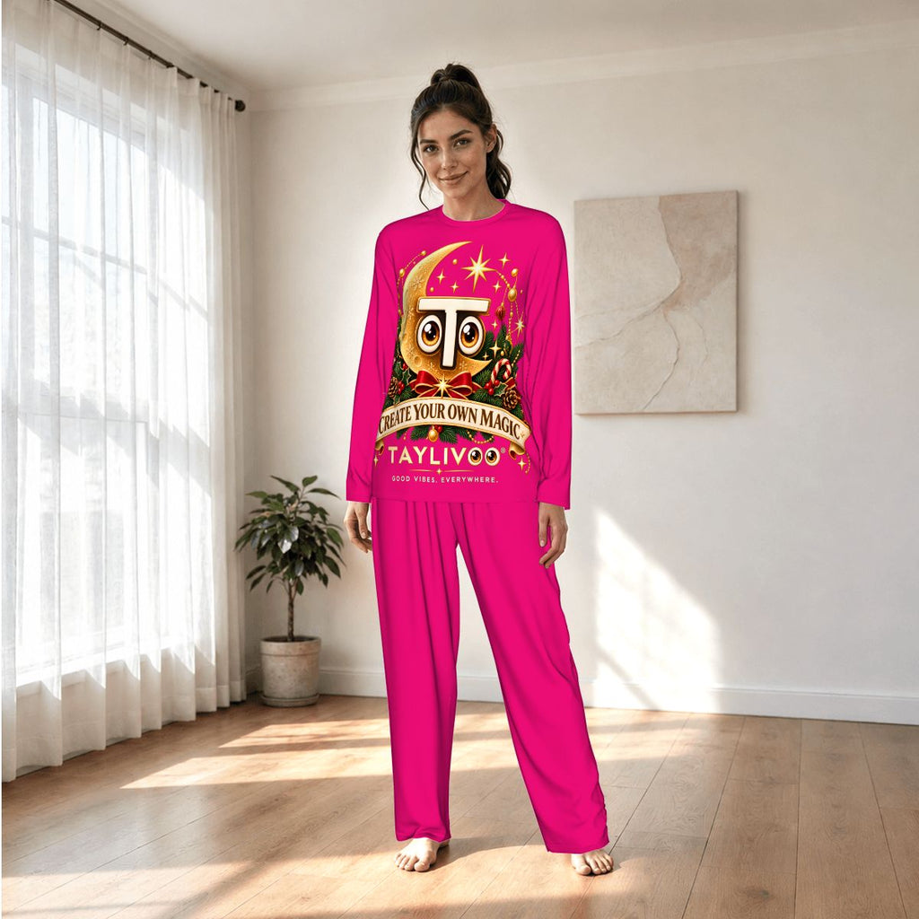 TAYLIVOO Create Your Own Magic Women’s Pajama Set – Pink