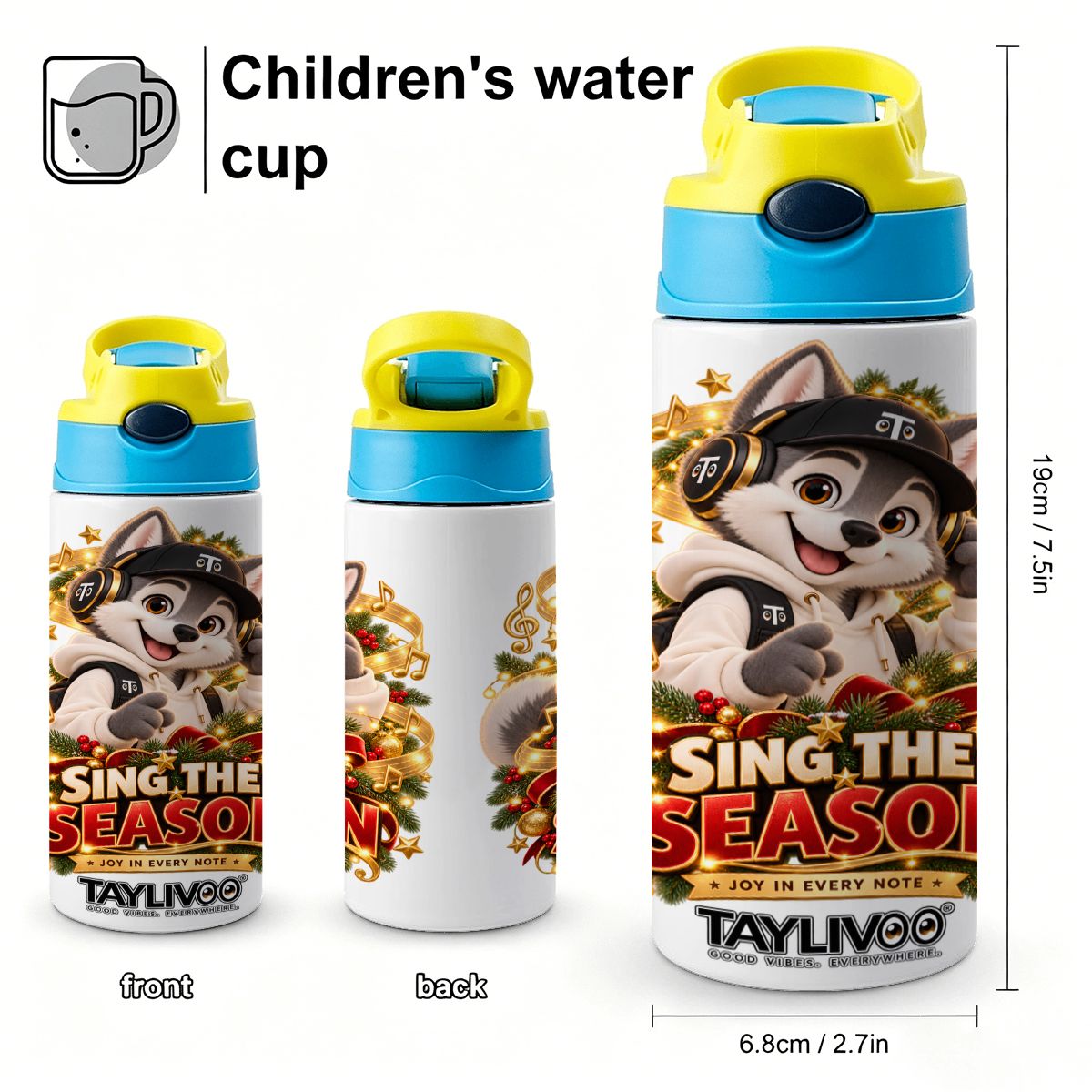 TAYLIVOO Sing the Season Kids’ Water Bottle