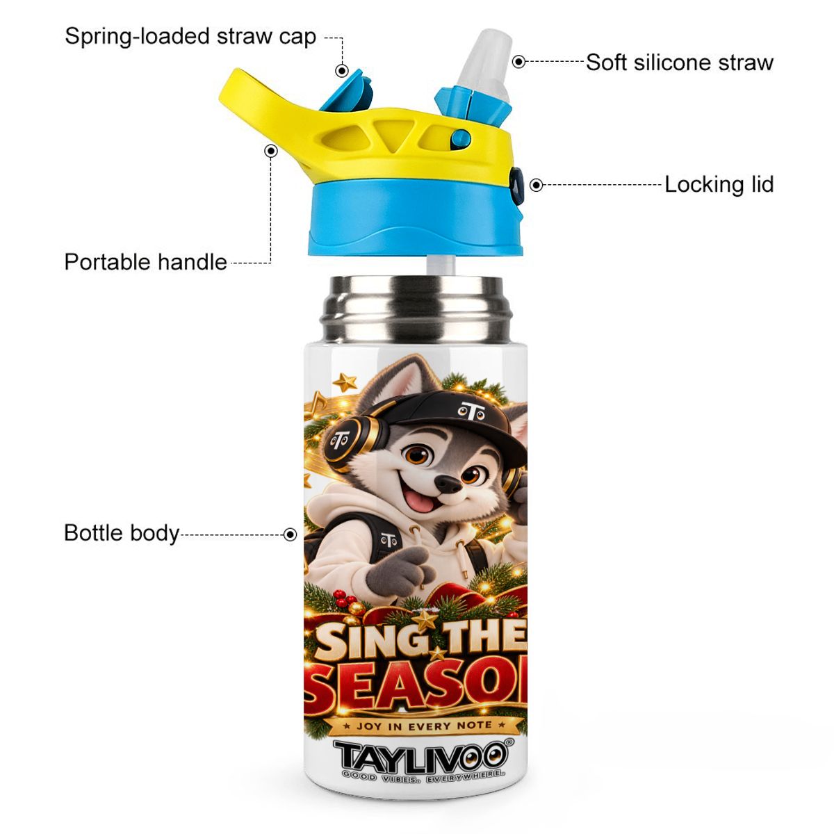 TAYLIVOO Sing the Season Kids’ Water Bottle