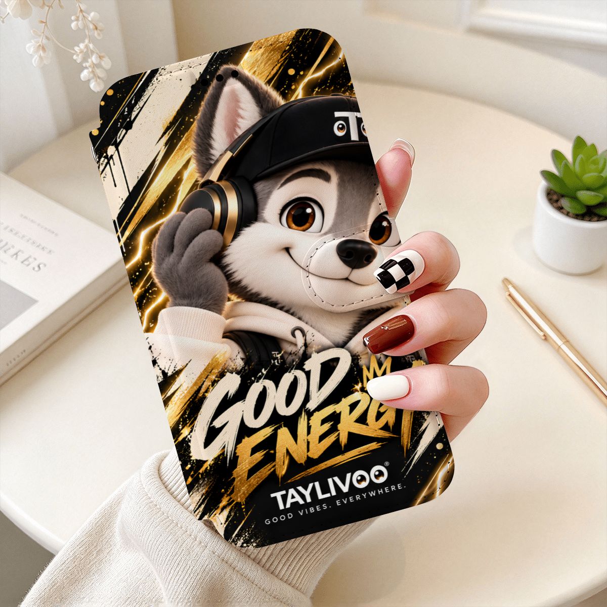 TAYLIVOO Good Energy Wallet Case for iPhone 18 Pro