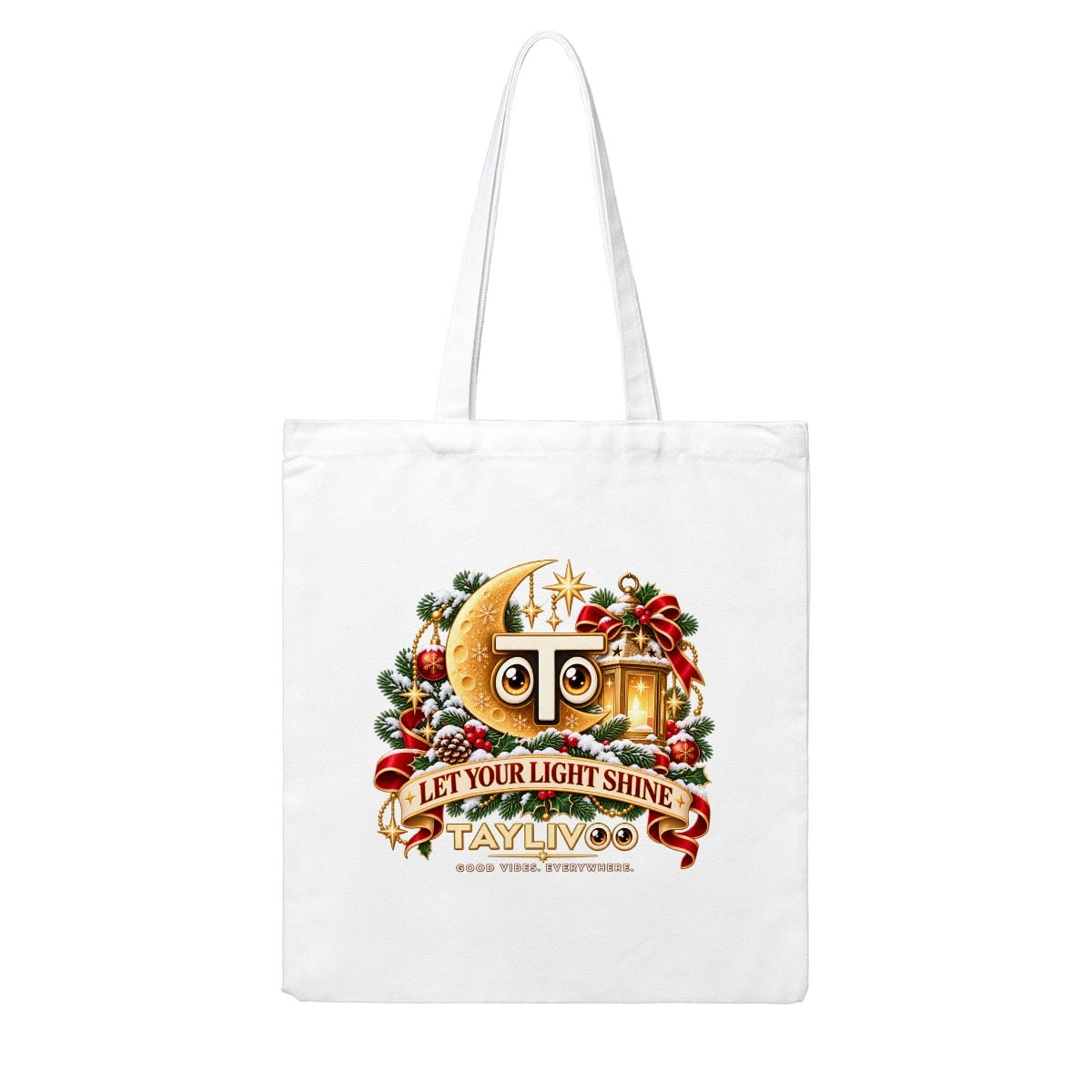 TAYLIVOO Bolsa tote de lona Let Your Light Shine